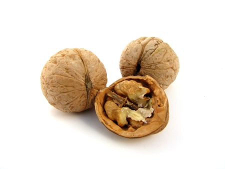 Isolated welnuts on the white background