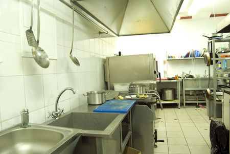 View of kitchen in restaurant or canteen の写真素材