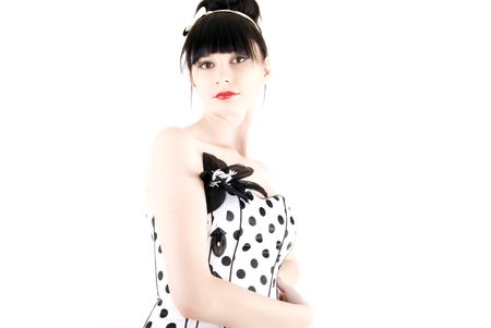Portrait of a young beautiful brunette posingの写真素材