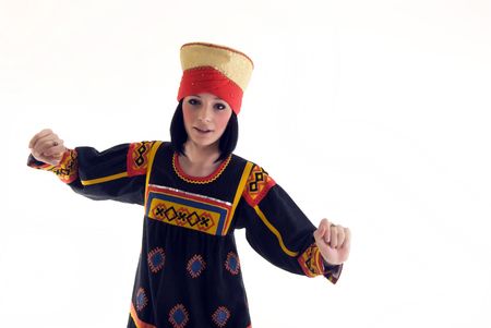 Portrait of a young beautiful brunette in Asian style の写真素材