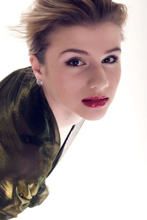 Portrait of a young seductive blondeの写真素材