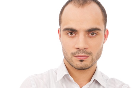 Handsome smiling man. Isolated over white background.の写真素材