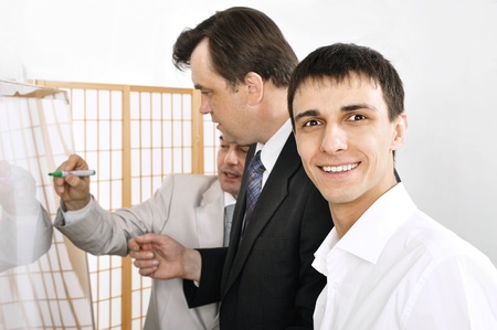 Portrait of a team planning. Office background.の写真素材