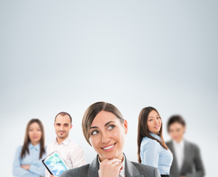 Group of multi ethnic business people posing and smilingの写真素材