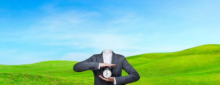 Conceptual image of a no head woman outdoor, lots of copy spaceの写真素材