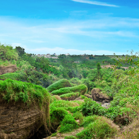 Beautiful waterfall at Dalat, Vietnam. Panoramic viewの写真素材