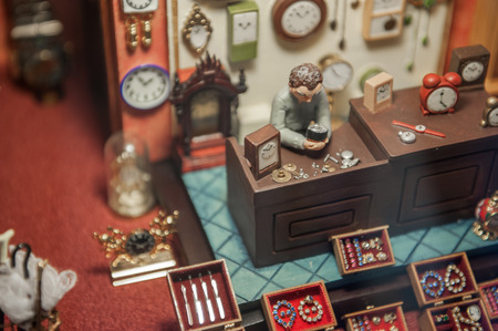 Handmade toy fake interior detail viewのeditorial素材