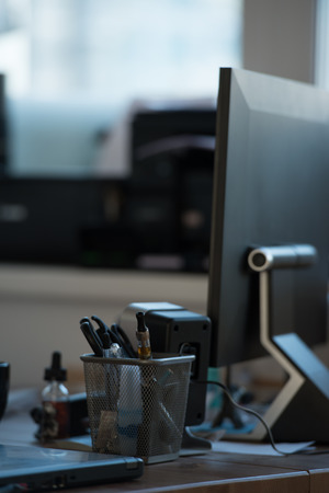 Workplace at office with nobody