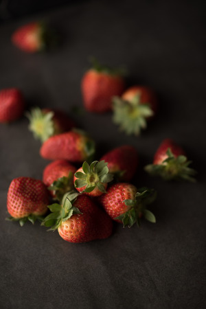 Strawberry on stone backgroundの写真素材