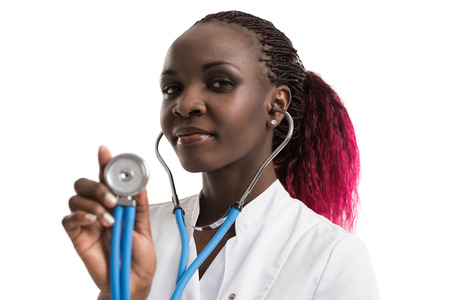 African female Medical doctor with stethoscopeの写真素材