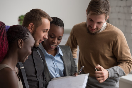 Business People Meeting Communication Discussion Working Office Concept. Multiracial people group