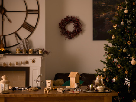 Santa Claus Workplace at Homeの写真素材