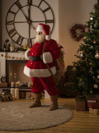 Santa Claus Portrait at Homeの写真素材