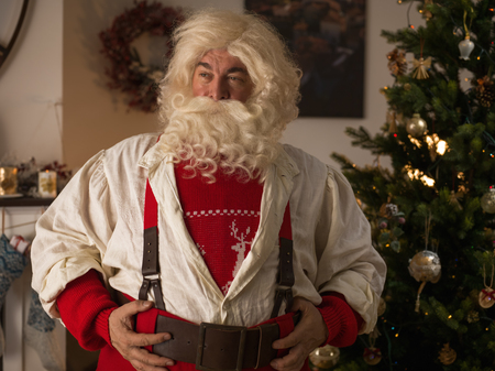 Santa Claus Portrait. Standing calm at Homeの写真素材