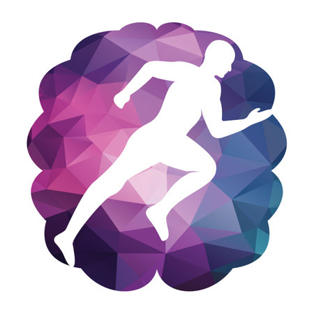 Brain Runner Vector Design. Atlantic Brain Runs vector Template Design.のイラスト素材
