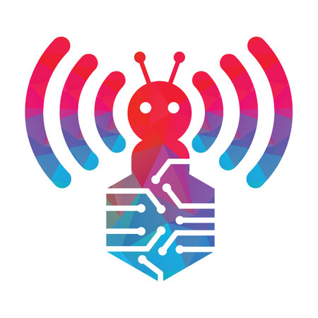 Bee Chat concept Design. Honey bee network design template.のイラスト素材
