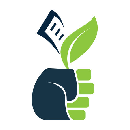 Book plant in hand concept design. Book leaf hold in hand idea.のイラスト素材