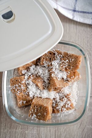 Malaysia Traditional cake 'apam kampung' in Malay is a popular traditional cake with grated coconutの写真素材