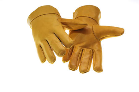 Yellow Safety Glove Isolated On White