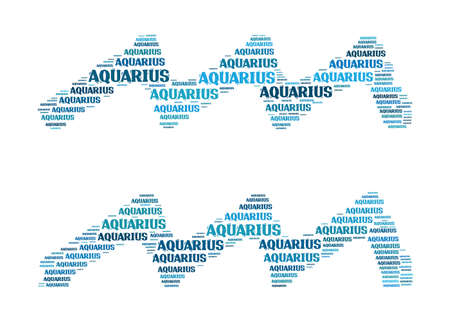 Text cloud: silhouette of aquariusの写真素材