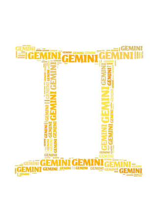 Text cloud: silhouette of geminiの写真素材
