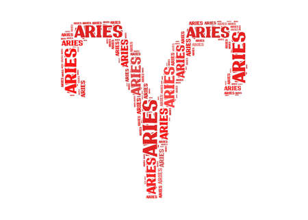 Text cloud: silhouette of aries
