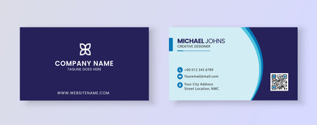Modern blue business card template. Vector illustration. Stationery design.のイラスト素材