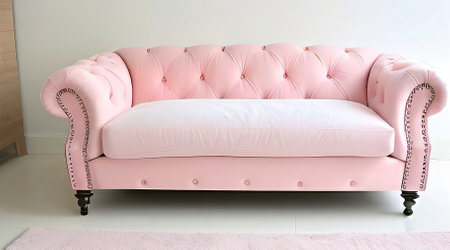 Pink sofa in the living room with white wall background, stock photoの写真素材
