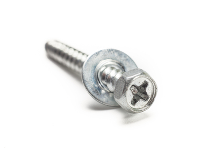 philip screws isolated white background.selective focusの写真素材