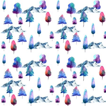 Pattern set of tree design elementsの写真素材