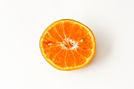 Ripe oranges on a white backgroundの写真素材