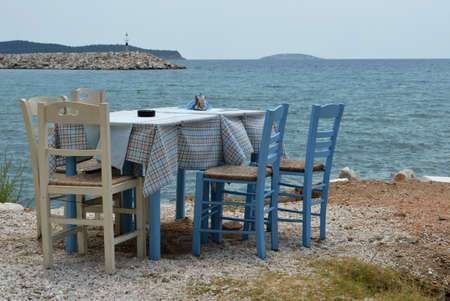 chairs by the seaの写真素材