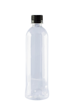 Blank transparent of drink water plastic bottle isolated on white background with work pathの写真素材