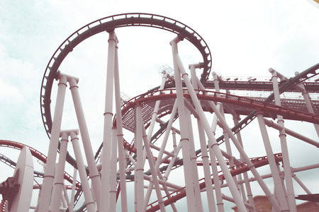 a roller coaster's loop with vintage styleの写真素材