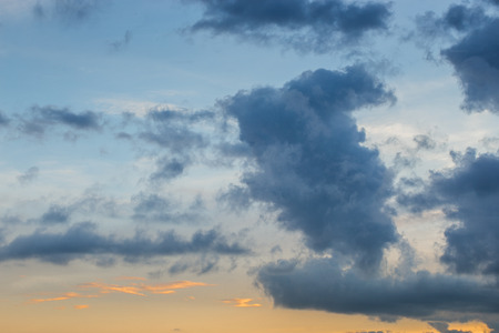 colorful dramatic sky with cloud at sunset