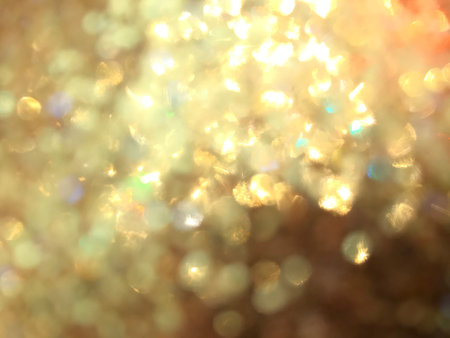 blurred abstract golden lights in full frame shot, the festival themeの写真素材