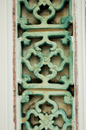 Detail of ceramic ornament in Wat Pho that inspired by chinese style., Thailand, Bangkokのeditorial素材