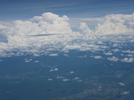         The sky in the afternoon from Bangkok to Krabi  This is the first flight in my life  I feel i am near heaven when i see through clouds in the sky  の写真素材