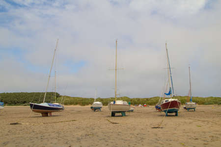 Boats on the beachの写真素材