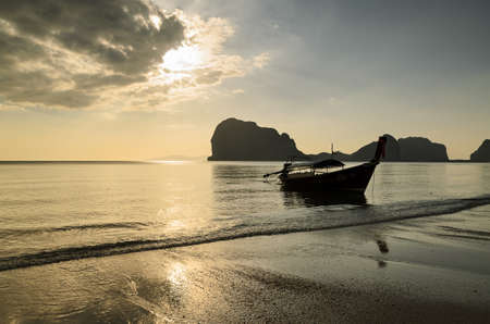 Pakmeng Trang Thailand beach sunsetの写真素材