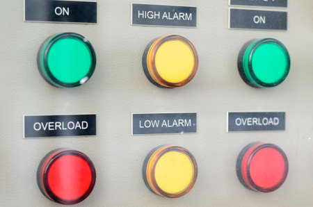 Buttons on electric power controller boardの写真素材