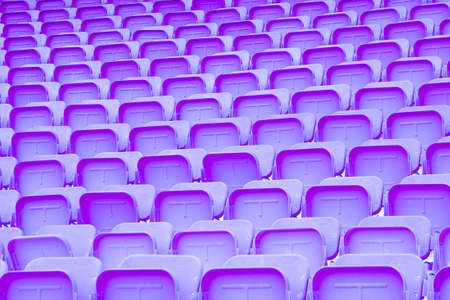 Magenta color of seats in the stadiumの写真素材