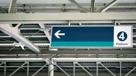 Blank direction on the sky train platformの写真素材