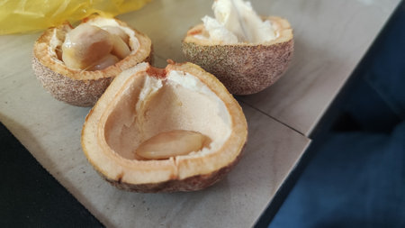 Thai dessert made from coconut milk and sugar, Thai dessert.の写真素材