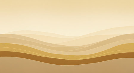 abstract background with smooth wavy lines in beige and brown colorsの素材