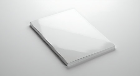 Blank book cover mockup isolated on white background. 3d renderingの素材
