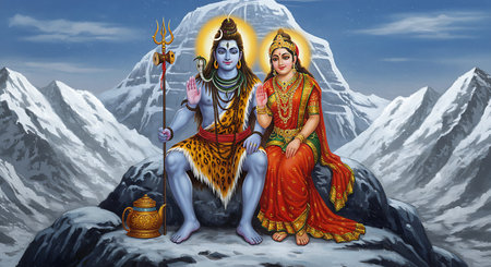 Lord Ganesha and Goddess Ganesha in the Himalayasの素材