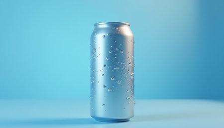 Refreshing Aluminum Can with Condensation Product Mockupの素材