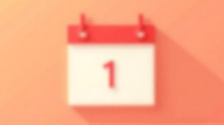 Calendar with a date of 1 may. Blurred background.の素材