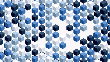 A visually appealing pattern of blue hexagons on a white background, ideal for design elements and...